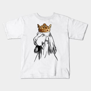 English Setter Dog King Queen Wearing Crown Kids T-Shirt